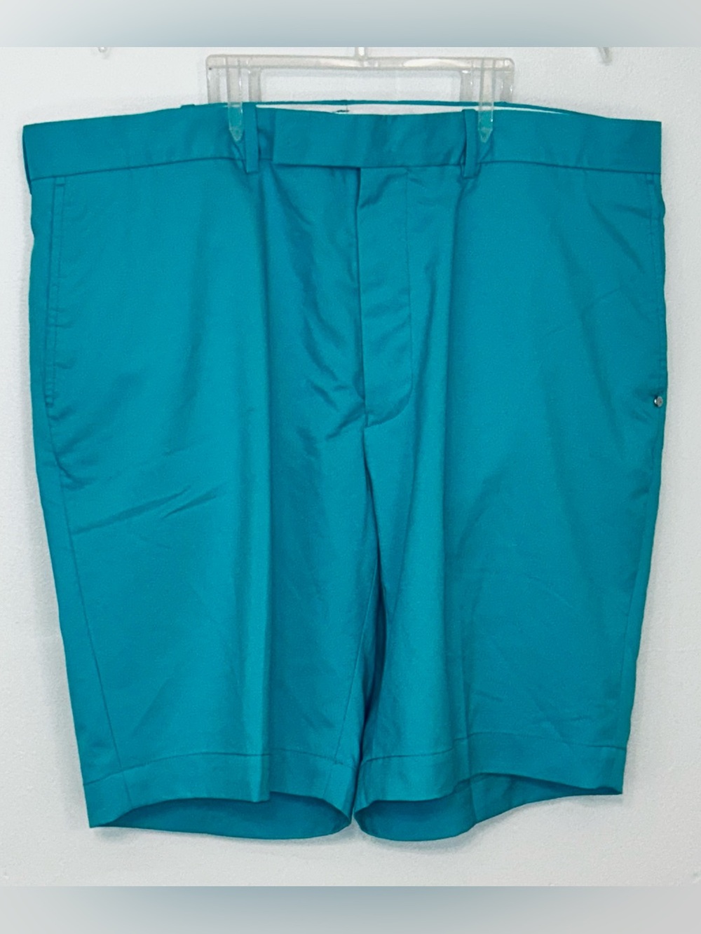 RLX Ralph Lauren Teal Turquoise Flat-Front Chino Men's Golf Shorts size 38 NEW